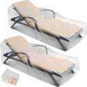 2-Pack Waterproof Outdoor Chaise Lounge Covers for Patio Furniture - Reusable & Heavy-Duty Clear Plastic Outdoor Furniture Covers Waterproof for Lounge Chairs, 84" x 32" x 32"