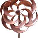 360 Degrees Metal Swivel Classical Wind Spinner Willow Leaves for Patio Lawn Outdoor Yard Lawn Garden (Brown 63x13inch)