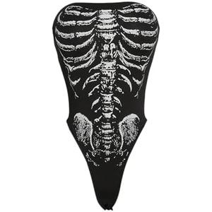 Milumia Women's Goth Punk Tube Top Y2k Strapless Fitted Bodysuit Party Clubbing Size Medium