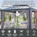 Gazebo Outdoor Ceiling Fan Light 31.5'', 40000mAh Large Portable Ceiling Fan With Remote and Hanging Hook, 4 Wind Speeds, 3000K-6500K Dimmable Canopy Fan Light For Patios, Pop Up Tent, Camping