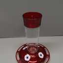 More Birds Bird Health+ Ruby Hummingbird Feeder, Glass Hummingbird Feeders for Outdoors, 4 Feeding Stations, 10 Ounces, Ruby Red