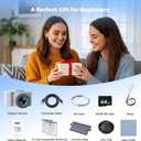 5K Digital Camera for Photography, 72MP Autofocus Vlogging Camera with 6X Optical Zoom, 2.8" 180 Flip Screen Video Camera for YouTube with Anti-Shake, 64GB SD Card, 2 Batteries, White