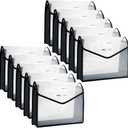 YoeeJob Plastic File Folders Legal Size Expandable Document Folder with Snap Button Closure, A4 Expanding File Wallet Envelopes Pouch with Label Pocket, 10 Packs (Black)