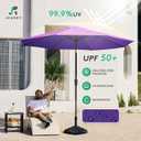 JEAREY 10FT Outdoor Patio Umbrella Outdoor Table Umbrella with Push Button Tilt and Crank, Market Umbrella 8 Sturdy Ribs UV Protection Waterproof for Pool, Garden (Dark Purple)