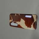 ZISKGZO Compatible for Samsung Galaxy S25 5G Case, 2 Layer Hard Shell Silicone Cover 2 in 1 Shockproof Protective Phone Case, Cute Western Cowhide Brown Animal Skin Pattern