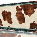 Western Highland Cow Desk Mat Gaming Desk Pad Large Mouse Keyboard Pad Cowhide Ranch Brown Desktop Mats Computer Keyboard Pad Mouse Mat Laptop Mat Office Home Decor 31.5" x 11.8"