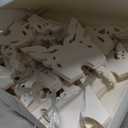 5Pcs Christmas Paper Snowflake Lanterns, Large Christmas Paper Star Lanterns with Lights & Banner White Hanging Snowflake Lamps for Xmas Winter Frozen Weddings Birthday Holiday Party Decorations