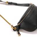 Minimalist Leather Bum Bag for Women Crossbody, Lightweight Fanny Pack Belt Bag