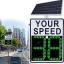 80w Solar LED Radar Speed Signs, Radar Speed Signs, Sign Road Safety Speed Limit Detector, Flashing Speed Limit Indicator,Aluminum Radar Speed Display Road Warning Board(23.6x35.4inch)
