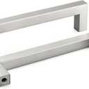 Homdiy 12 Pack 5 Inch Brushed Nickel Drawer Handles Silver Square Bar Pulls Stainless Steel Hardware for Cupboard Door
