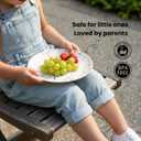 Bamboo 8-Inch Kids Plates 4-Pack Colorful, Non-Toxic Toddler Dinnerware, BPA-Free, Dishwasher Safe, Reusable Plates