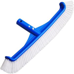 Pool Brush - 17" Pool Brush Head for Cleaning Pool Walls, Curved Ends High-Efficiency Pool Scrub Brush, Premium Nylon Bristles Pool Brush Head (17" - Fits Standard Pool Poles)