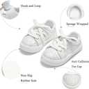 THEE BRON Toddler Boys Girls Casual Sneakers - Easy Comfort Durable Low Tops for Kids (White)