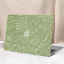 Seorsok Compatible with MacBook Air 13 Inch Case 2022 2021 2020-2018 Release A1932 A2179 M1 A2337,Elegant Leaves Flowers Leather Plastic Hard Shell Case with Keyboard Cover,Green Blooming Floral (Air13A1932 A2179 M1 A2338)