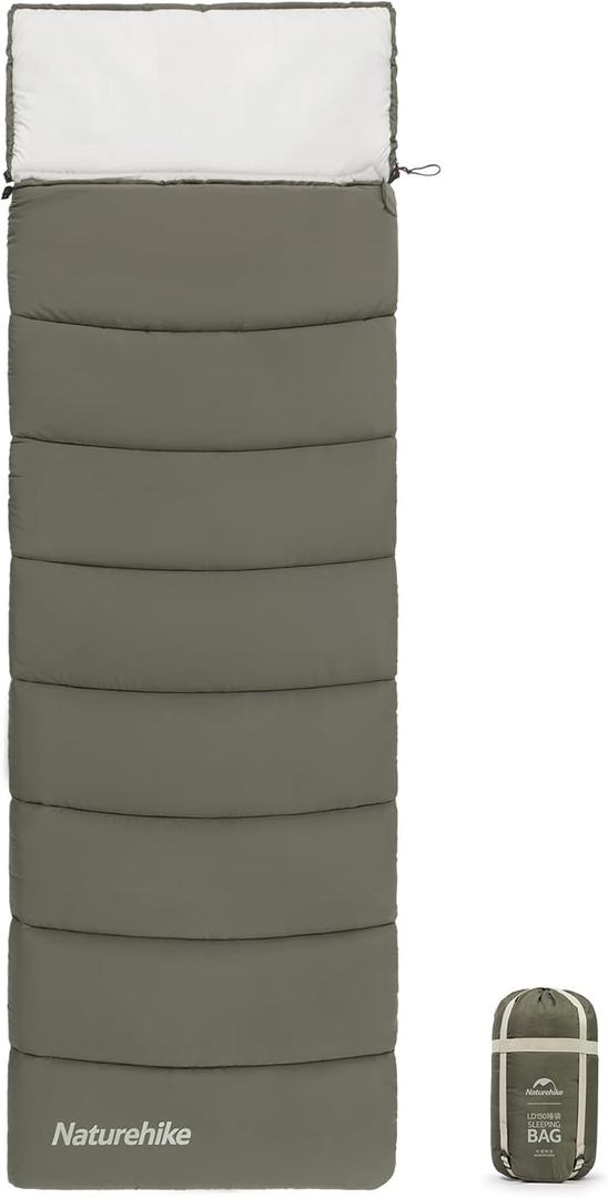 Naturehike Camping Sleeping Bag for Adults, 36/54℉, Spliceable Double Sleeping Bag 3 Seasons, Lightweight Waterproof Sleep Bags for Cold&Warm Weather