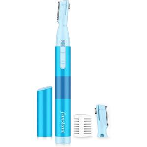 Eyebrow & Facial Hair Trimmer, Precision Detailer with Rinseable Blade, Battery Operated, Double-Sided Razor for Fine Hair, Chin & Peach Fuzz, Compact Pen Size, Safe & Gentle Touch-ups