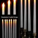 Treela 24 Pcs Flameless Taper Candles Battery Operated Bulk Fake Candles Light LED Candle Sticks Flickering Tapered for Easter Wedding Anniversary Decoration(Basic,11 Inch,White)