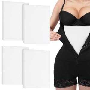 Sosation 4 Pcs Lipo Foam Board Post Surgery Foam Pads for Lipo Recovery Supplies Surgery Post Liposuction pad Compression Garment, 8 x 11 Inches, White