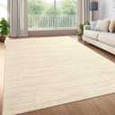 5x7 Washable Rugs Non Slip Minimalist Area Rug for Bedroom Soft Low Pile Solid Color Large Bedroom Throw Carpet Stain Resistant Classic Neutral Area Rug Plain Boho Rugs for Kitchen Nursery, Beige