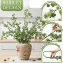 Norme 5 Pcs Artificial Rapeseed Flowers Berry Stems Faux Long Stem Plants Fake Greenery Branches Stems Picks for Vase Filler DIY Spring Home Office Wedding Party Farmhouse Indoor Mantel Decor
