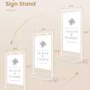 Wedding Welcome Sign Stand, Welcome to our Wedding Sign Holder, White Easel Stand for Sign Poster With Design Bundle & Ground Stakes & Leather Sign Hanging Straps, Linen Sign Stand for Wedding Decor
