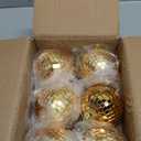 6 Pcs Gold Mirror Balls: 3.2" Inch Hanging 60s 70s DJ Light Mirror Disco Ball for Themed Party Wedding Christmas Tree Home Bands Decorations