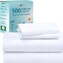 California Design Den Full Size Sheet Set - 100% Cotton, 500 Thread Count Sateen, Cooling Deep Pocket Bed Sheets with Fitted Elastic Sheet, Extra Soft Luxury Hotel Quality - White