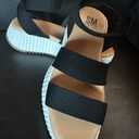 Athlefit Women's Wedge Sandals Platform Sandals Cork Elastic Strap Platform Sandals 9.5