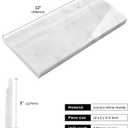 Diflart 4-Pack Carrara White Marble Baseboard Trim Molding, 5 x 12 Inch Crown, Polished, Bianco Italian Carrera Marble Skirting Base Moulding for Shower Bathroom Wall Kitchen Backsplash