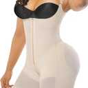 YIANNA Fajas Colombianas Shapewear for Women Postpartum Tummy Control Body Shaper Butt Lifter Bodysuit (Beige, S)