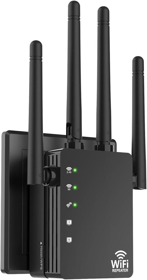 WiFi Extender Signal Booster for Home, WiFi Extender, Long Range up to 12880 Sq Ft and 105 Devices, Internet Extender WiFi Booster, WiFi Repeater with Ethernet Port, Signal Booster(Black)