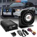 Emergency Police Siren Speaker Kit, 200W Multi-Tones Emergency Sirens PA System Extra Slim Speaker with Handheld Microphone, Car Alarm Megaphone for 12V Vehicles, Tow Truck Pickup Ambulance SUVs