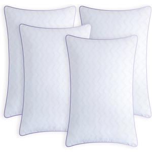 MOLCLCUY Bed Pillows King Size Set of 4,Hotel Collection Pillow for Side and Back Sleepers,Super Soft Down Alternative Microfiber Filled