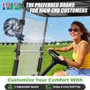 10L0L Universal Golf Cart Fan Fits Yamaha/EZGO/Club Car, Octopus Shape 360°Degree Rotational Fan, 3 Speed Adjustment, Support for Reverse Charging and Emergency Lighting-Blue