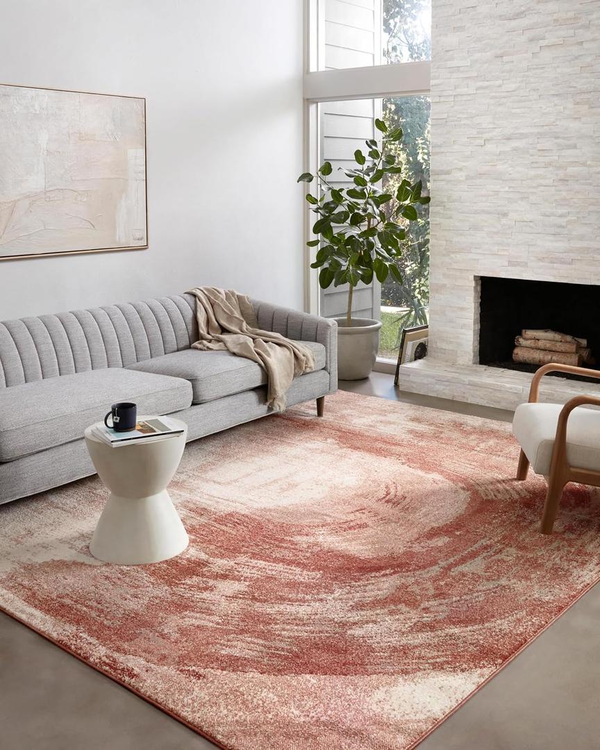 Loloi II Spirit Collection SPI-03 Rose/Spice 5'-3" x 7'-6" Area Rug