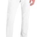 Men's Cozy Hidden Expandable Waist Dress Pants | Premium Stretch Texture Weave Work to Weekend Pants (30W x 30L, White)