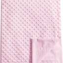 david's kids Micro Fleece Minky Baby Blanket for Girls with Double Layer and Soothing Raised Dots, 40x50 Inches Breathable and Soft Lightweight Receiving Blanket for Newborns, Pink