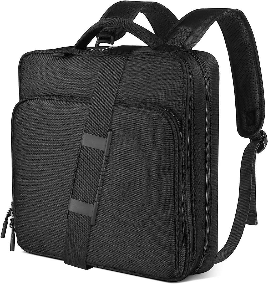 Zipper Binder Bag, 2-inch 3-Rings with Multiple Pockets File Folder - 500 Sheet Capacity, Up to 14 Laptop and Tablet, Detachable Backpack Straps & Shoulder Use for School