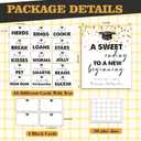 2 x Graduation Candy Buffet Labels, Golden Food Signs for Class of 2026 Table Decors, Graduation Candy Bar Dessert Label for Grad Party Supplies Decorations - A Sweet Ending to A New Beginning (A02)