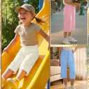 Oakgarden 4 Pack Girls' Capri Pants, 4-Color, 9-10 Years