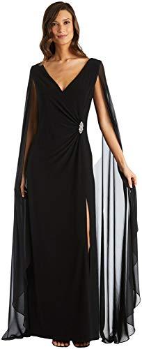 R&M Richards Women's Heavenly Grace Cape Gown, Black 8