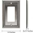 Henne Bery Sunken Pearls Heavy Duty Decorative Wall Plate Switch Plate Outlet Cover (Single Decorator, 3 Pack, Heirloom Silver)