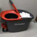 O-Cedar EasyWring Microfiber Spin Mop & Bucket Floor Cleaning System + 2 Extra Refills, Red/Gray