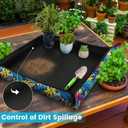 Repotting Mat for Plant Transplanting and Mess Control 29.5"x 29.5" Oxford Fabric Waterproof Potting Foldable Indoor Portable Gardening Tray Unique Gifts Lovers (1 Pcs Black)