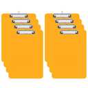 Juvealoe A4 Plastic Clipboard Set of 8, 8.5 x 11 Light Orange Colored Clip Boards with Low Profile Clip, Letter Size for Classroom, Teacher, Students, School & Office Supplies