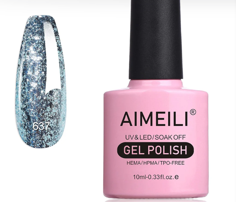 4 x  Winter Relective Glitter Gel Nail Polish Colors 652