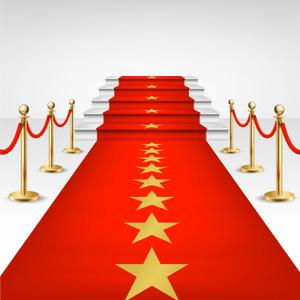 Timgle Disposable Red Plastic Carpet Runner for Party Movie Night Carpet with Golden Star Runner Rug for Floor Stage Stairs Birthday Wedding Theme Decoration Prom Decor(3.28 x 16.4 ft,Star,Red)