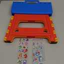 Kids Folding Step Stool for Toddlers Bathroom Sink  Safety Lock to Stable1 Pack = Red+Blue