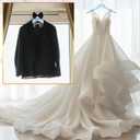 2 Pcs Blue Wedding Bride Hanger Bride and Groom Wooden Dress Hanger Set with Bow Tie for Tuxedo Suit Wedding Gift Bridal Party Shower