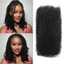 Afro Kinkys Bulk Human Hair(18 Inch) 35g/Pack, Braiding Hair for Dreadlocks, Loc Repair, Twists, Dreadlock Extensions Black
